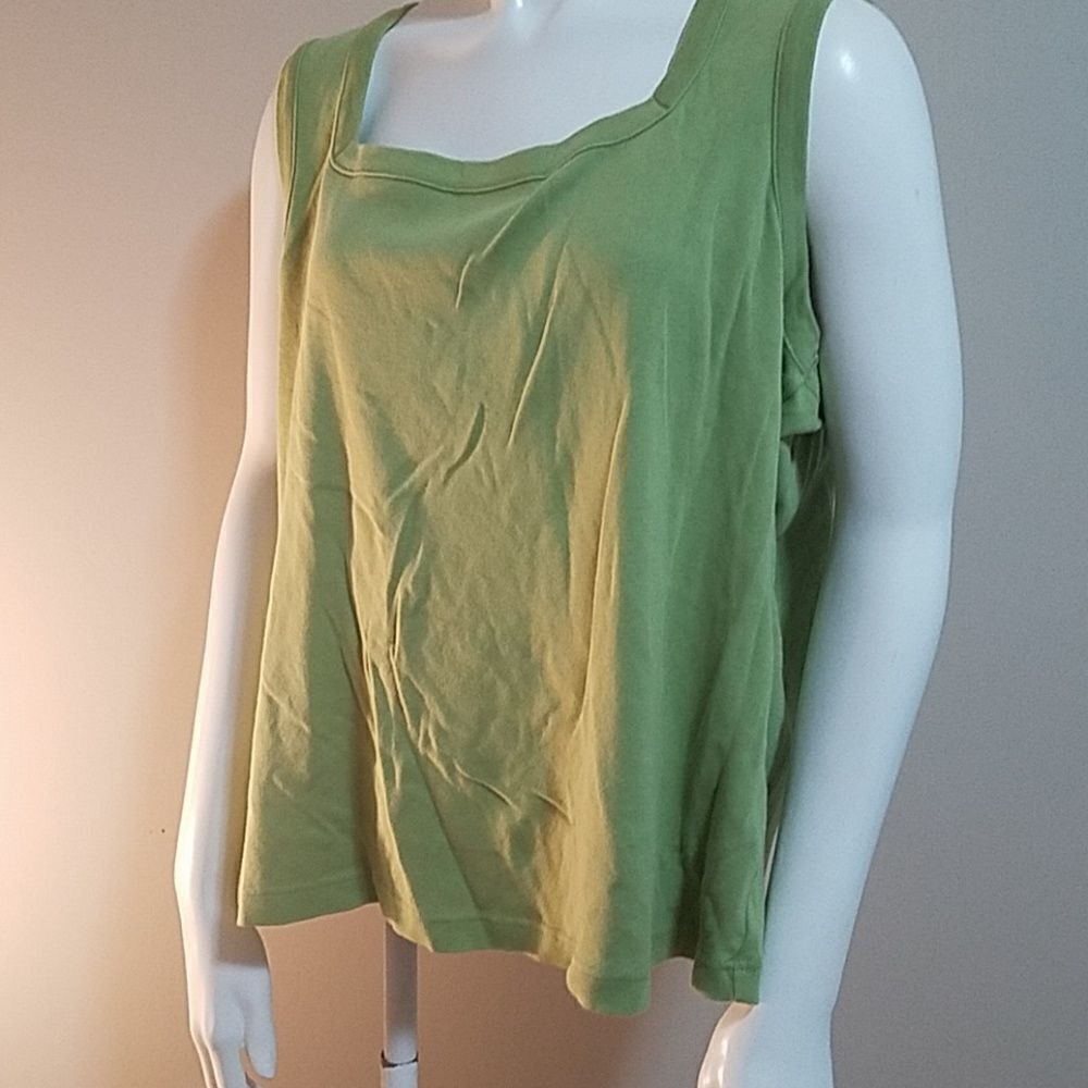 CJ Banks Green Everyday Fit Tank Top (1X)